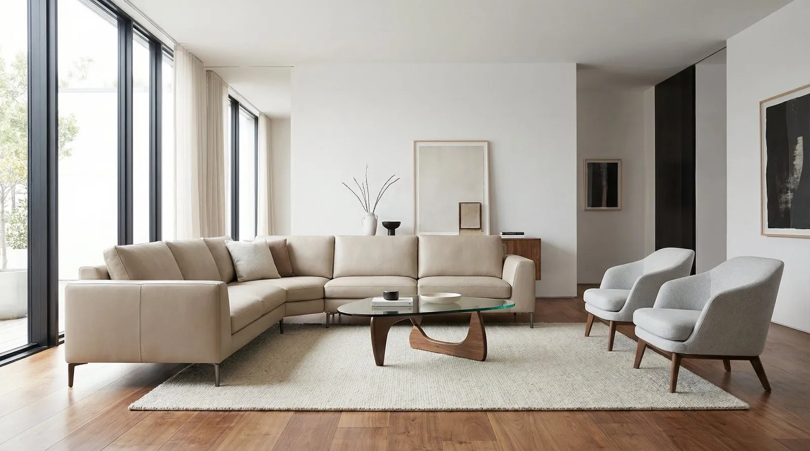 Armchairs and sofa in a living room